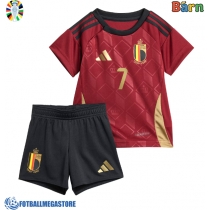 Fotballdrakt Barn Belgia Kevin De Bruyne #7 Hjemmedraktsett EM 2024 Kortermet (+ Korte bukser)